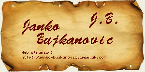 Janko Bujkanović vizit kartica
